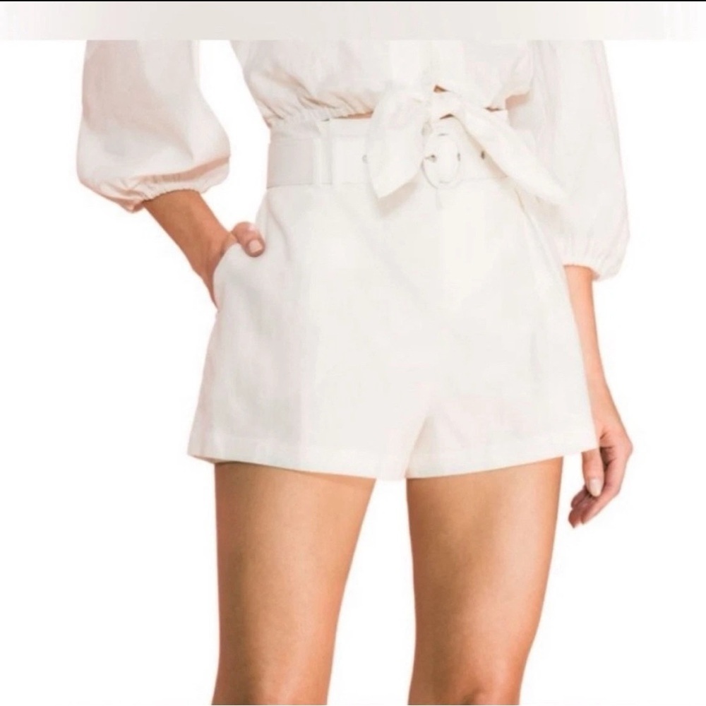 Parker Effie Shorts Color Ivory Linen Size 14 NWT retail $198